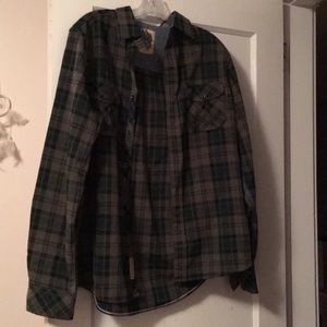 green and gray flannel